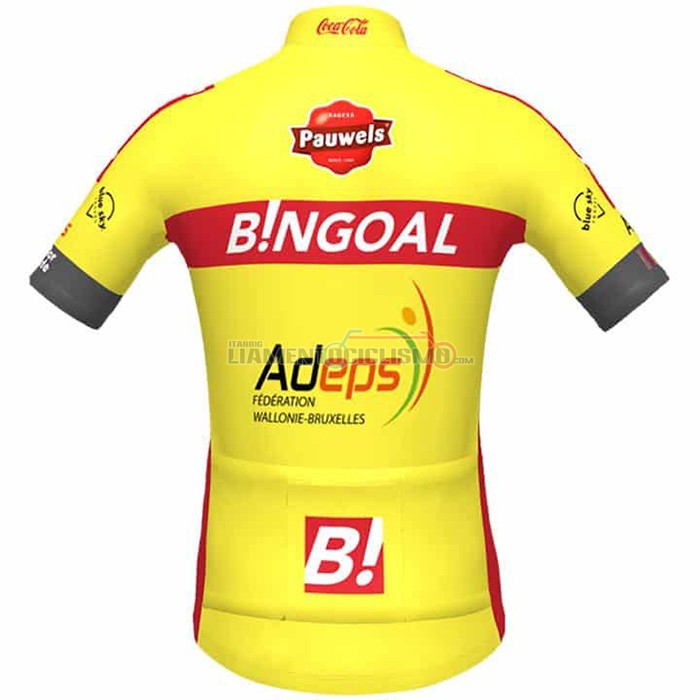 Abbigliamento Ciclismo Wallonie Bruxelles Manica Corta 2021 Giallo